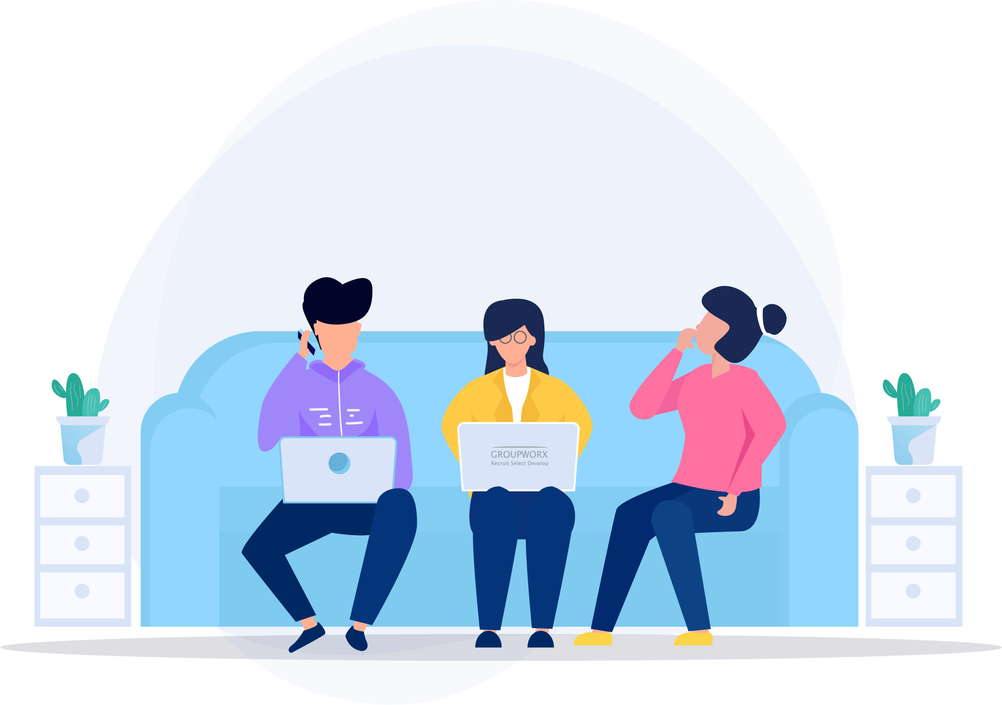 People sitting on a couch